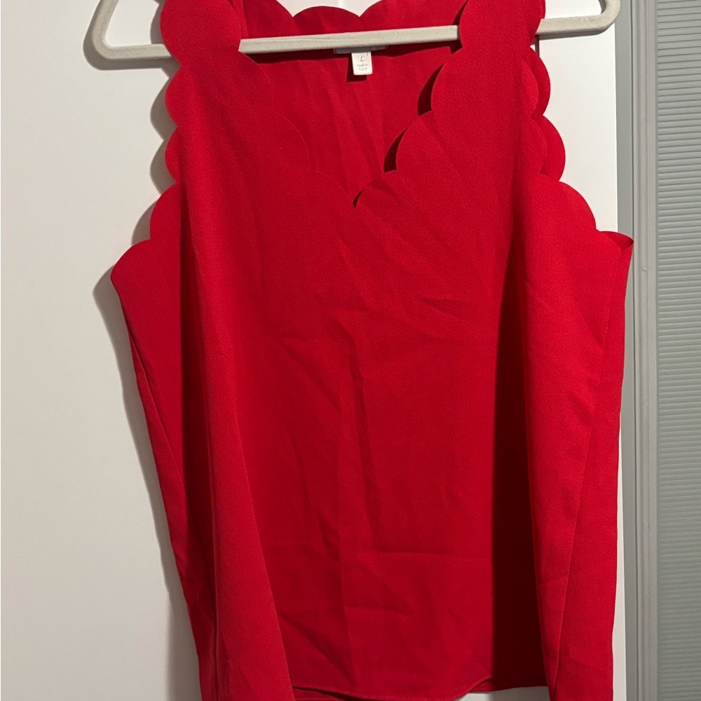 Vibrant Red Sleeveless Tank Top